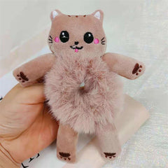 Toddler Kids Elastic Plush Animal Hair Ties
