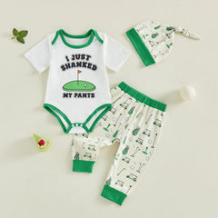 Newborn Baby Boy Golf Print Clothing Set