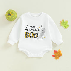 Unisex Baby Halloween Long Sleeve Letter Print Onesie