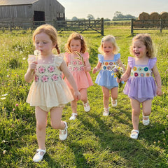 Baby Girl Summer Crochet Flower Tops + Shorts Set